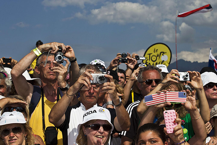 Tour de France stage 3: Fans take pictures of the riders