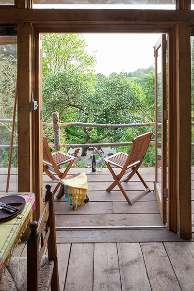 Homes - Bristol House - A view of the decking outside the cabin 
