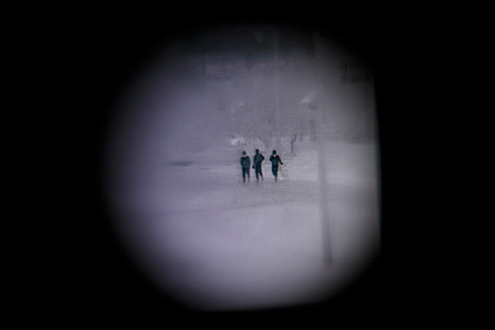 Croatia border patrols: People are seen through a thermal camera near the Croatia-Serbia border in 