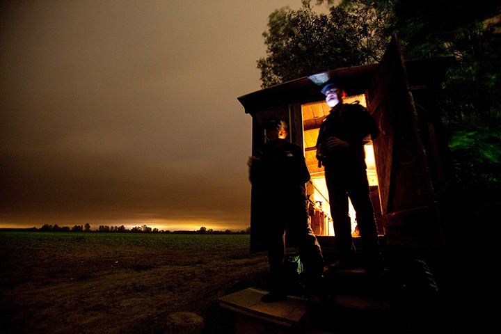 Croatia border patrols: Border police officers patrol the Croatia-Serbia border in Nijemci