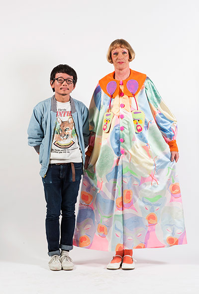 Central Saint Martins fashion student Wataru Tominaga with Grayson Perry