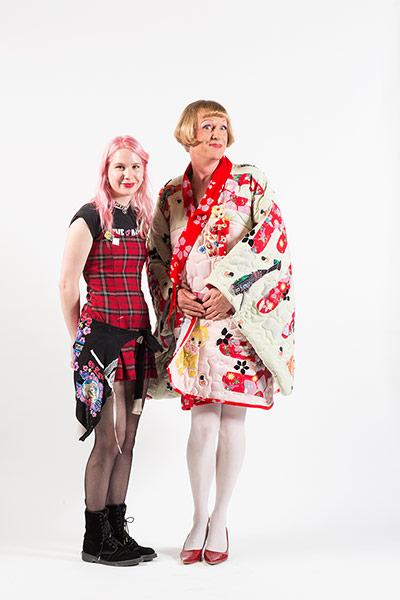 2nd prize winner Milligan Beaumont with Grayson Perry