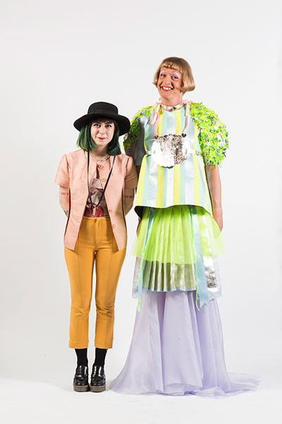 Central Saint Martins fashion student Dilara Findikoglu with Grayson Perry