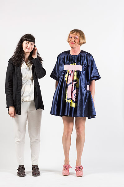 Central Saint Martins fashion student Amanda Montenovo with Grayson Perry