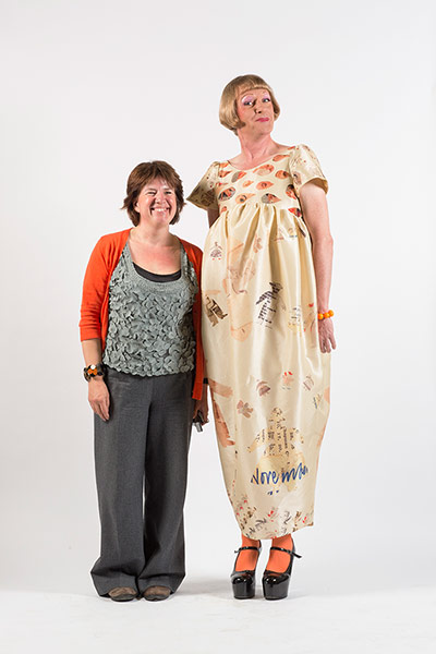 Central Saint Martins fashion student Gill Goldie-Scott with Grayson Perry