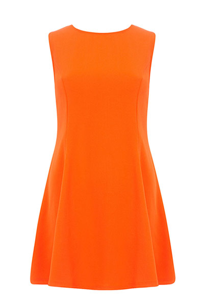 The best summer dresses: Orange skater dress by Dorothy Perkins