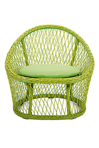 Interiors - best buys: green wicker chair
