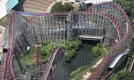 The Texas Giant ride in Arlington where a woman fell to her death
