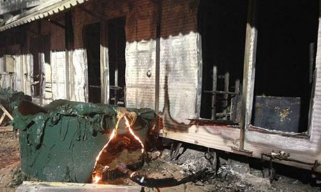 Ruins of Australia's immigration detention centre on Nauru after a riot by asylum seekers