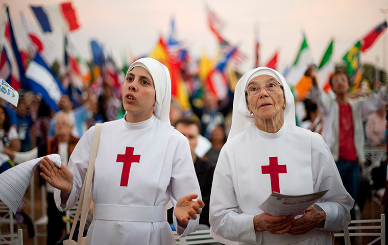 Weekend in pictures: Sao Paulo, Brazil: Nuns attend a Catholic Mass ahead of World Youth Day