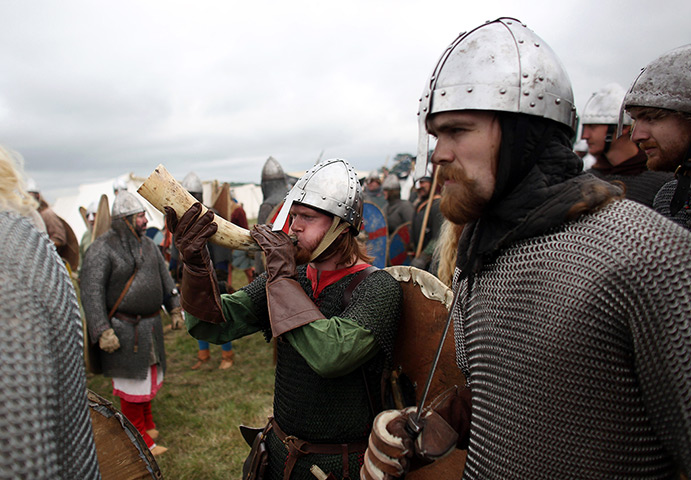 History Live! event: A Viking sounds his horn