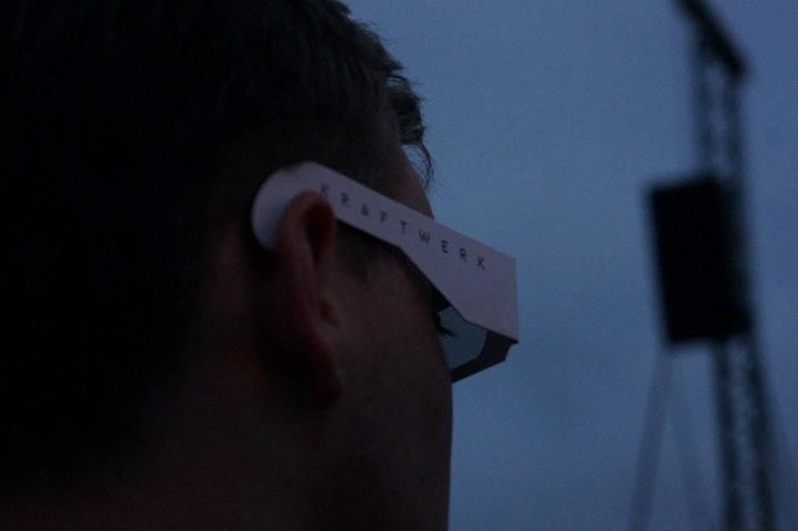 Witness Latitude: Festival-goer wearing Kraftwerk 3D glasses