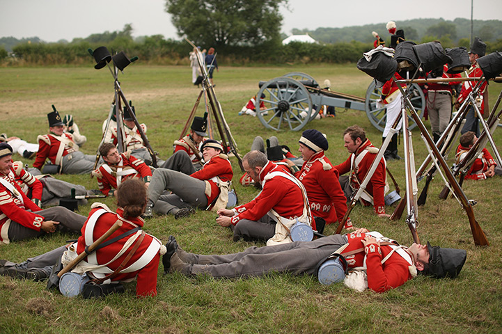 History Live re-enactment: Re-enactors prepare to take part in the 'History Live!' event 