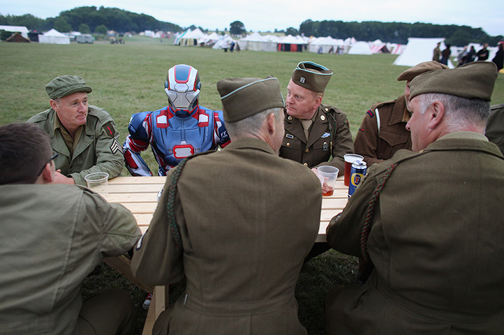 History Live re-enactment: Re-enactors, some in fancy dress, relax at the end of the first day 