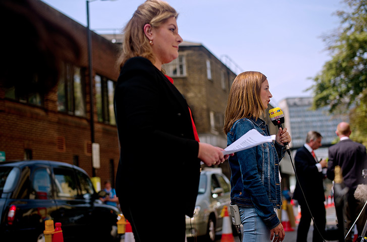 royal baby watch: media outside Lindo Wing of Queen Mary's Hospital Paddington