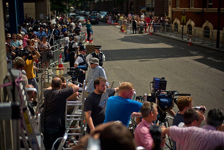 royal baby watch: media outside Lindo Wing of Queen Mary's Hospital Paddington