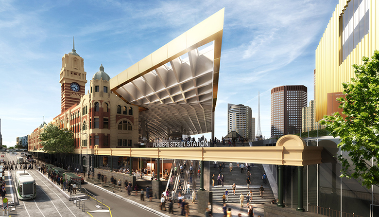 Flinders: New western entrance to station