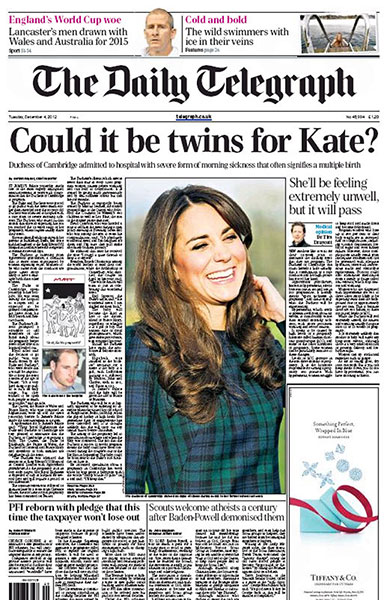 Royal baby predictions: Daily Telegraph
