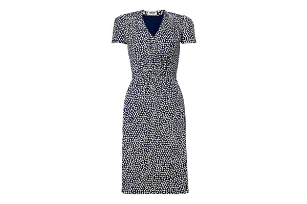 Summer dresses: Summer dresses navy with white heart print dress by People Tree