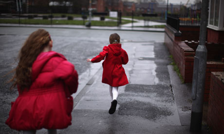 Young girls on council estate