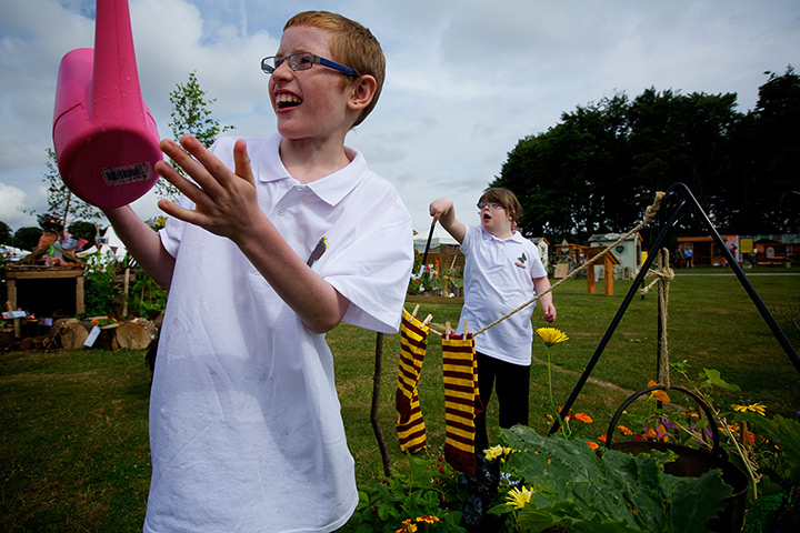 RHS Tatton: Pupils from Camberwell Park Specialist Support School in Manchester waterin