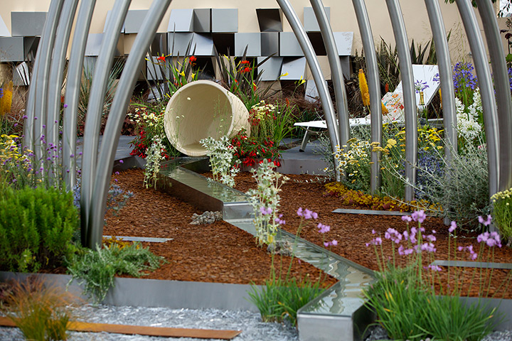 RHS Tatton: A Stainless Steel Century show garden designed by Phil Hirst