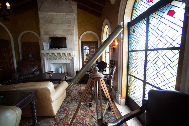 Versace house: A telescope sits in the middle of the 