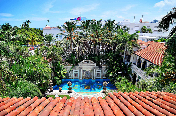 Versace house: The view of the South Beach skyline and pool area