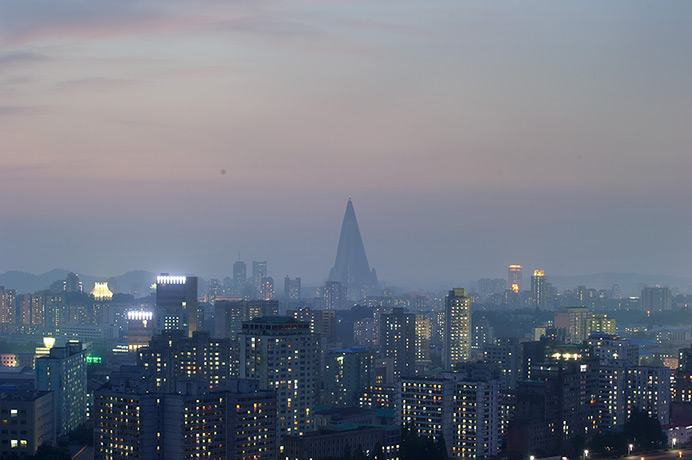 North Korea 60th: The Ryugyong hotel amongst the Pyongyang skyline
