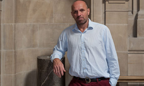 Painter Peter Doig photographed during the hanging of his exhibition at the Scottish National Galler