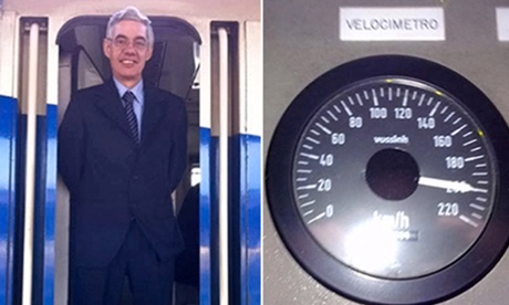 Francisco Jose Garzon Amo, the driver of the train which derailed killing at least 80 people in Spain, and a speedometer reading he previously posted on Facebook boasting about the speeds he reached.