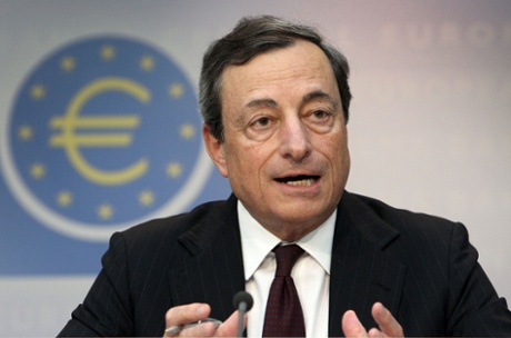 Mario Draghi, President of the European Central Bank, ECB as he addresses a press conference in Frankfurt am Main, central Germany. The crisis of the euro zone in 2012 brought dramatic months.