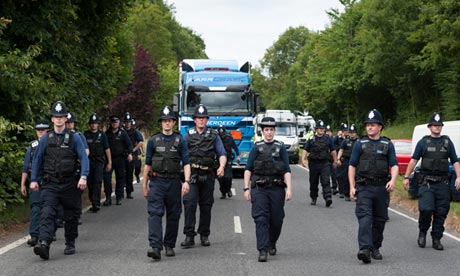 Police at Balcombe protest