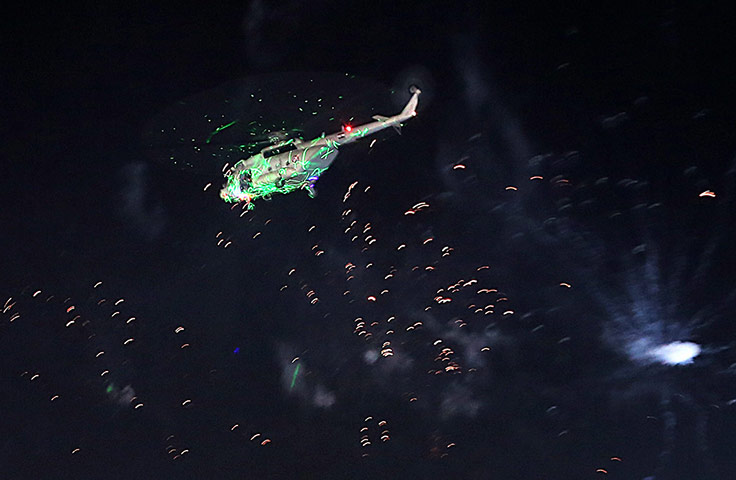 Cairo clashes: Apach helicopter