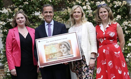 Caroline Criado-Perez (right) with, from left, Mary Macleod MP, Mark Carney and Stella Creasy MP.