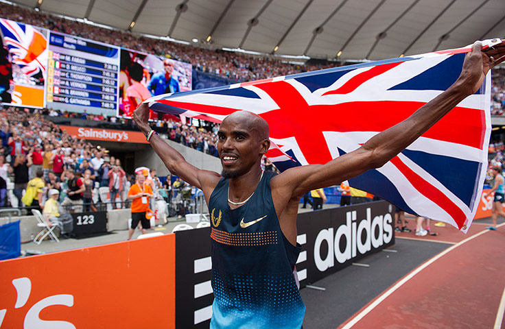 anniversary games: Mo Farah celebrates 