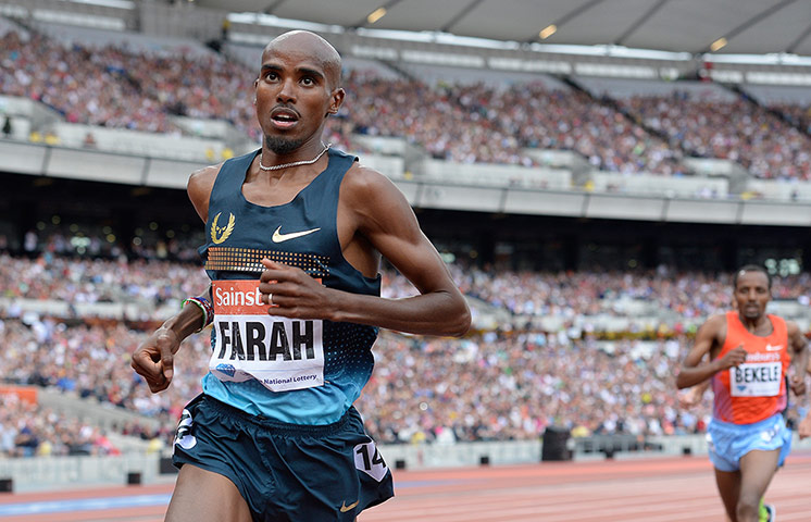 anniversary games: Mo Farah accelerates away from the field 