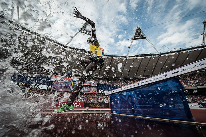 anniversary games: Runner up Gilbert Kerui of Kenya in the 3000m steeplechase 