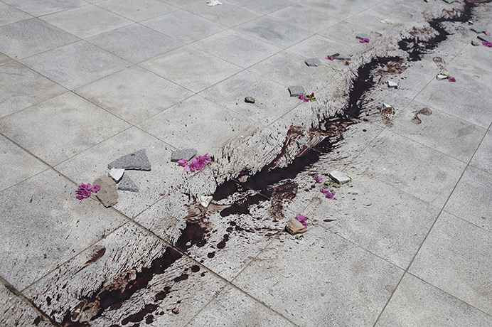 Weekend in pictures: Cairo, Egypt: A streak of dried blood on the ground where supporters of dep