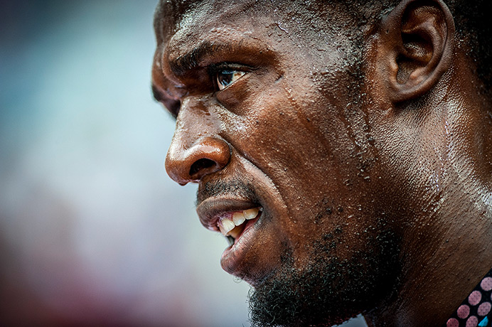 Weekend in pictures: London, UK: Usain Bolt after he ran in the 4x100m relay during the Annivers
