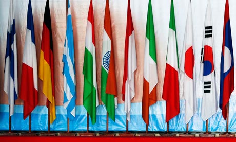 Asia and Europe flags