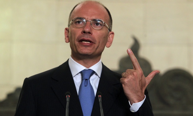 Italian Prime Minister Enrico Letta addresses the media during a joint press conference with his Greek counterpart Antonis Samaras, following their meeting at the Prime Minister's office in Athens, Greece, 29 July 2013.