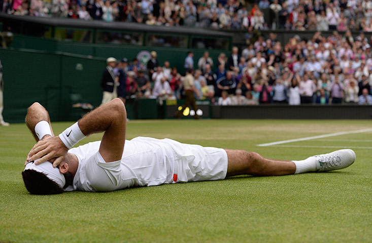 Tom's Wimbledon day 9: Juan Martin Del Potro celebrates