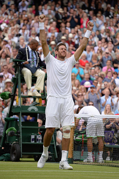Tom's Wimbledon day 9: Juan Martin Del Potro celebrates