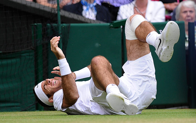 Tom's Wimbledon day 9: Juan Martin Del Potro takes a big fall in the first game
