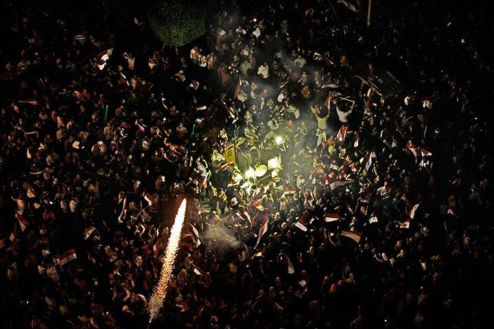 Egypt Gallery Update: Egyptians celebrate moments after Egypt's military chief announcement