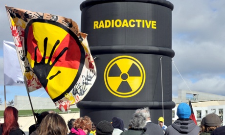 Protesters opposing the national radioactive waste dump proposed for Muckaty in the Northern Territory in 2011.