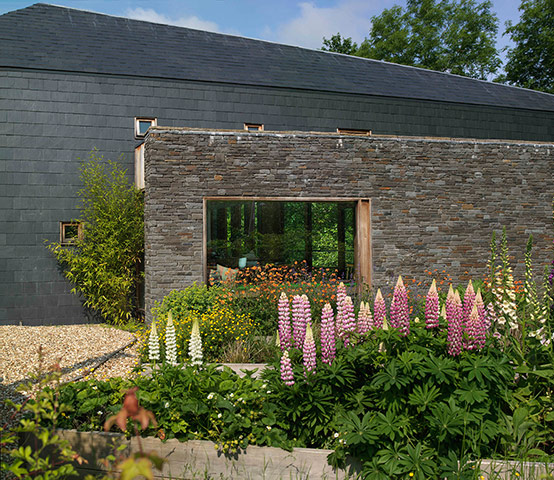 Homes - Welsh House: exterior of house with foliage in foreground