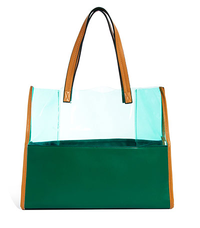 Beach Bags: Green semi-transparent