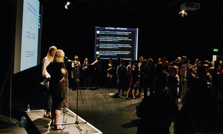 Louisa Buck and Freire Barnes at the Art Rules event